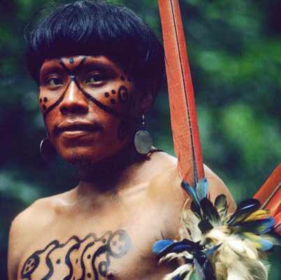 Brazil. Amazon rain forest. Yanomami indian portrait 4.