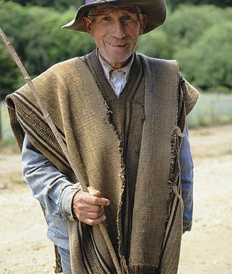 Chile. Near Puerto Montt. Shepherd.